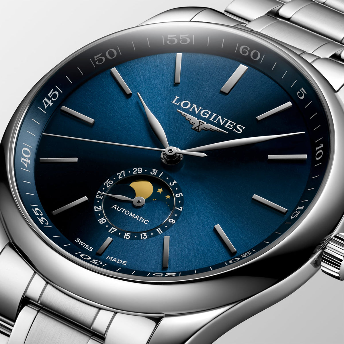 Longines Master Collection Moonphase 42mm L2.919.4.92.6 Watch for Men - dial close-up