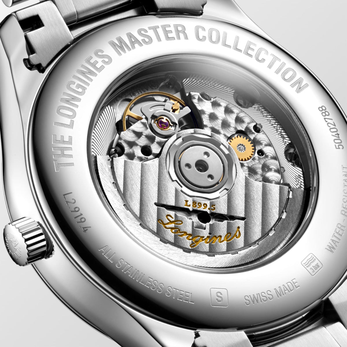 Longines Master Collection Moonphase 42mm L2.919.4.97.6 Watch for Men - case-back close-up