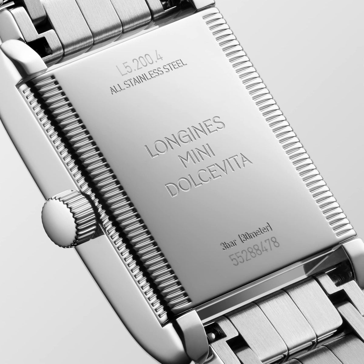 Longines Mini DolceVita L5.200.4.71.6 Watch for Women - case-back close-up