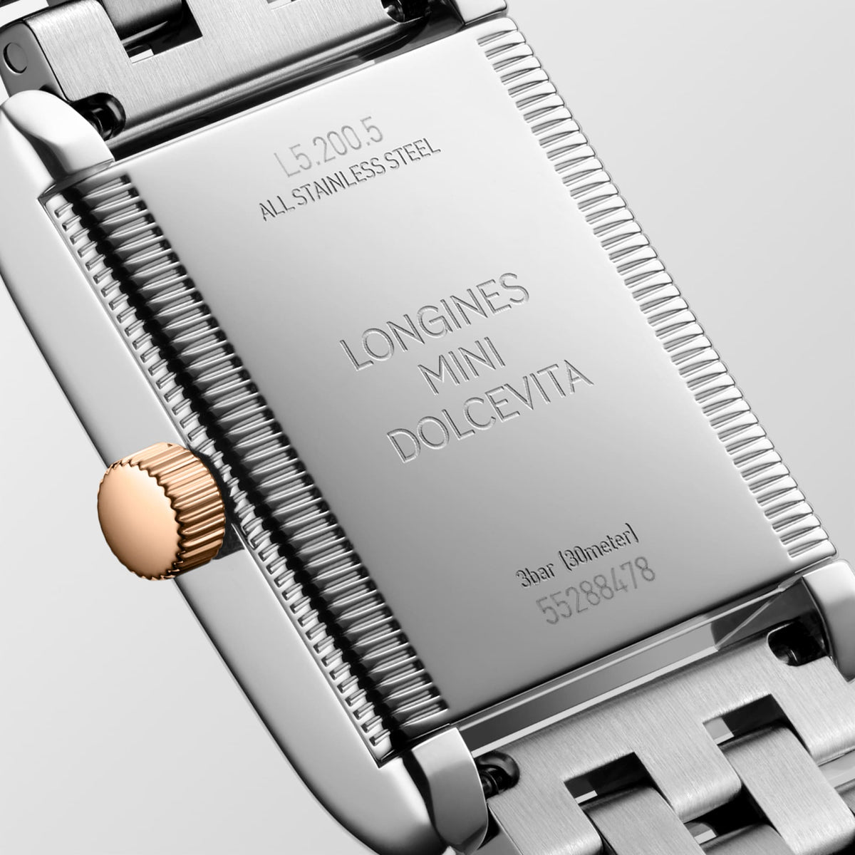 Longines Mini DolceVita L5.200.5.71.7 Watch for Women - case-back close-up