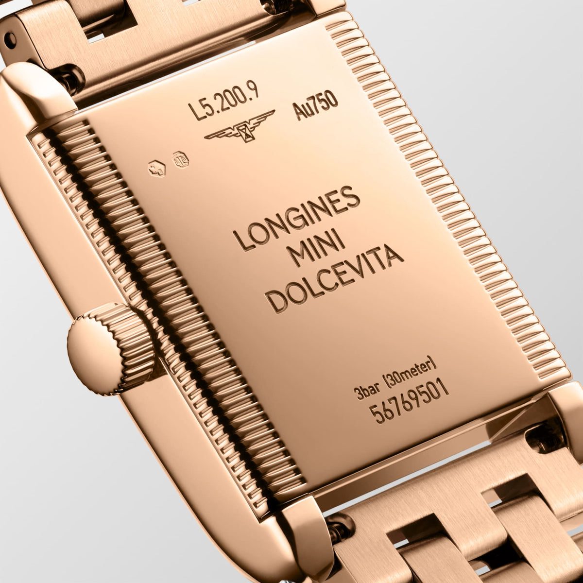 Longines Mini DolceVita L5.200.9.71.6 Watch for Women - case-back close-up