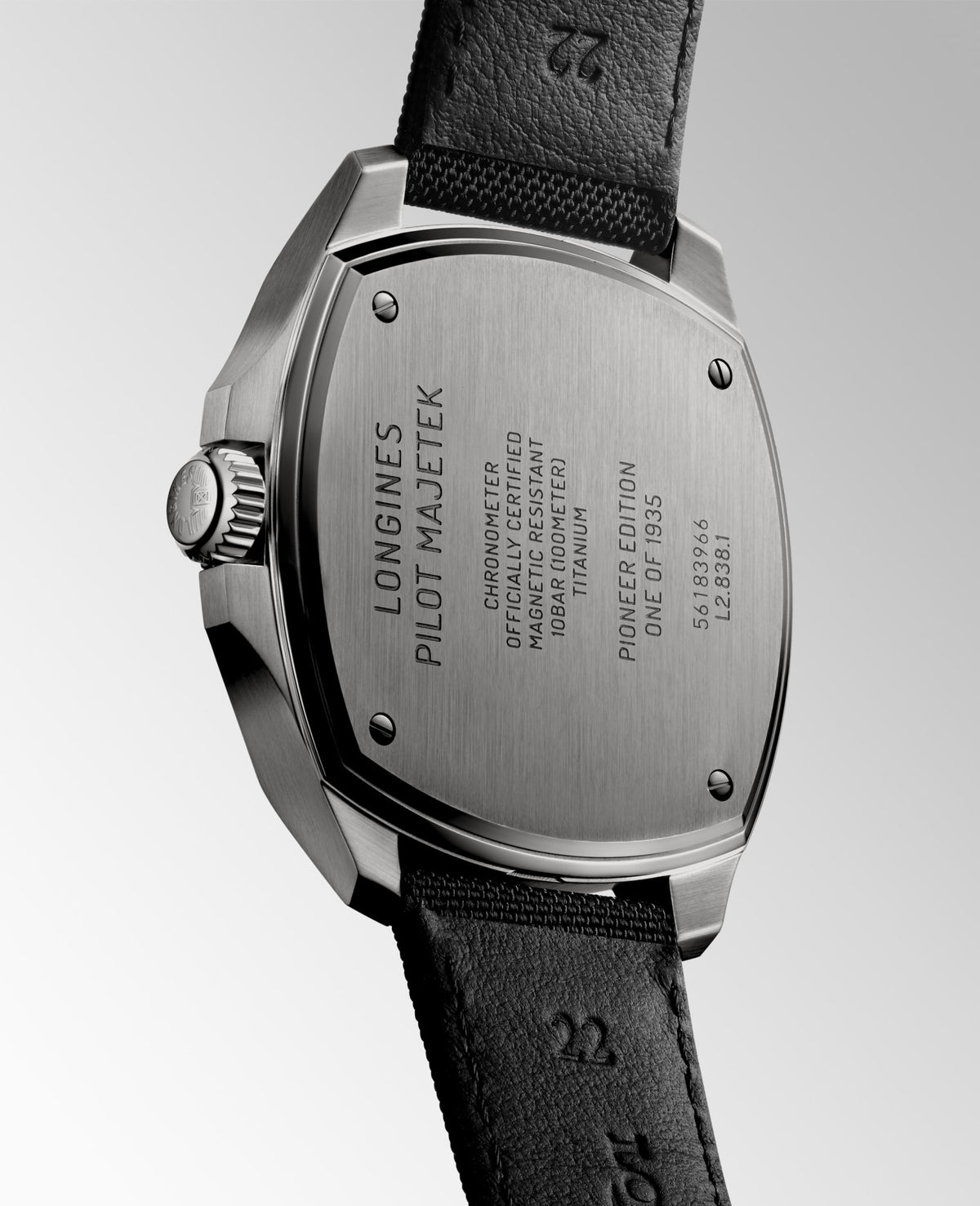 Longines Pilot Majetek Pioneer Edition 43mm L2.838.1.53.2 Watch for Men - case-back view