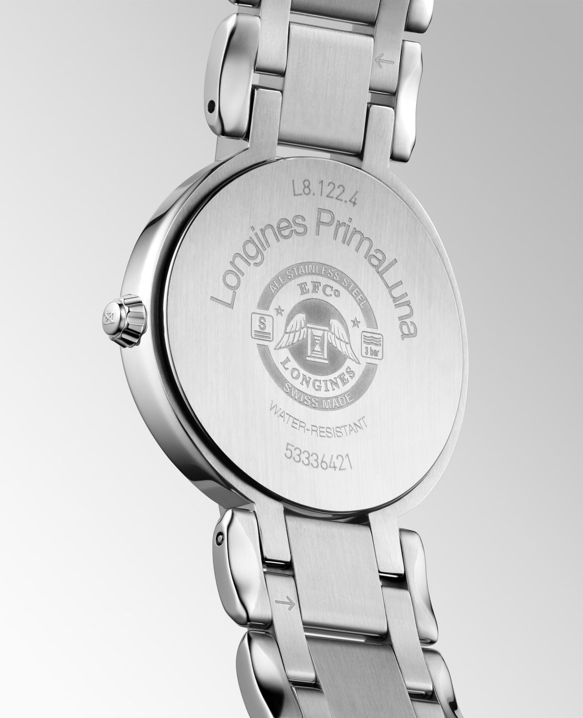 Longines PrimaLuna 30mm L8.122.4.90.6 Watch for Women - case-back view