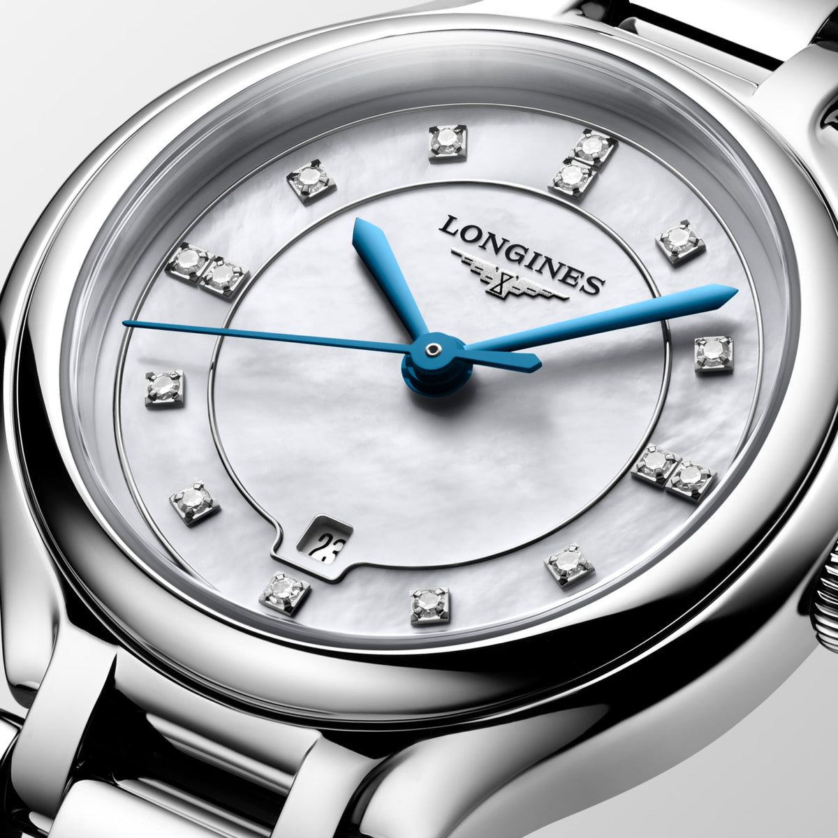 Longines PrimaLuna 30mm L8.142.4.87.6 Watch for Women - dial close-up