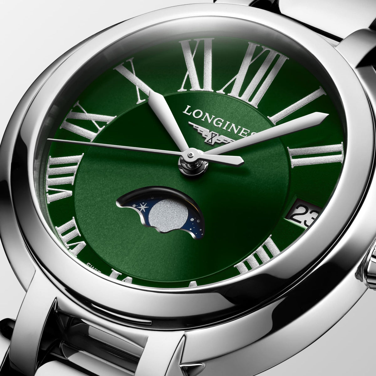 Longines PrimaLuna Moonphase 30.5mm L8.115.4.61.6 Watch for Women - dial close-up