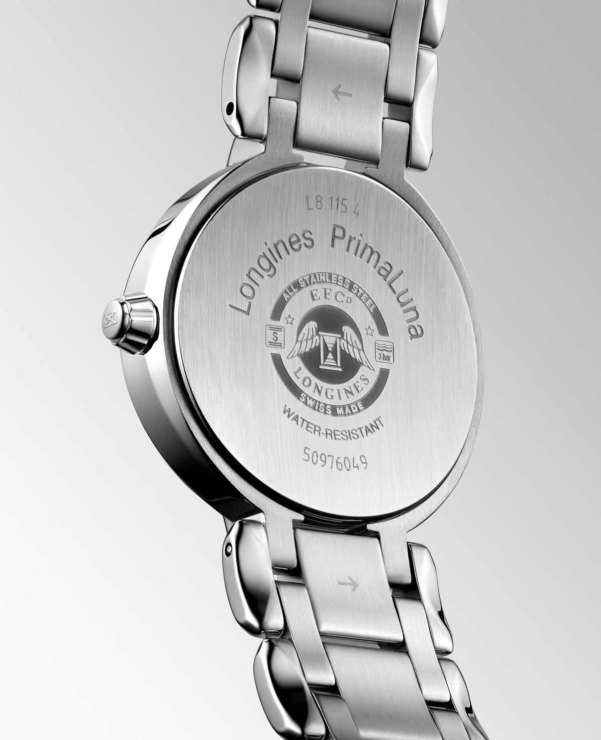 Longines PrimaLuna Moonphase 30.5mm L8.115.4.67.6 Watch for Women - case-back view