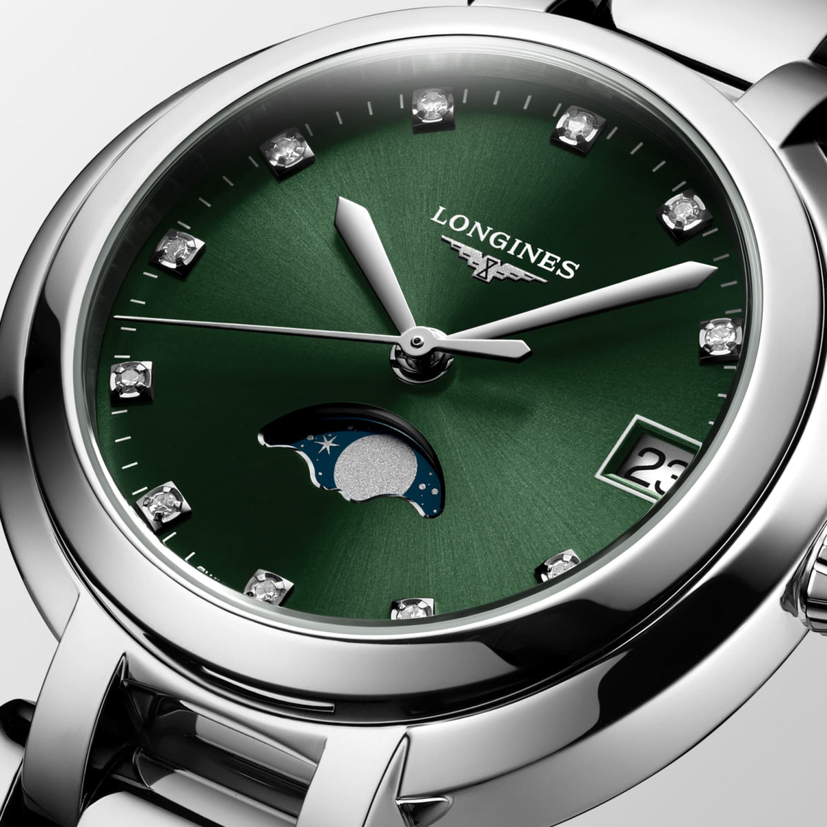 Longines PrimaLuna Moonphase 30.5mm L8.115.4.67.6 Watch for Women - dial close-up