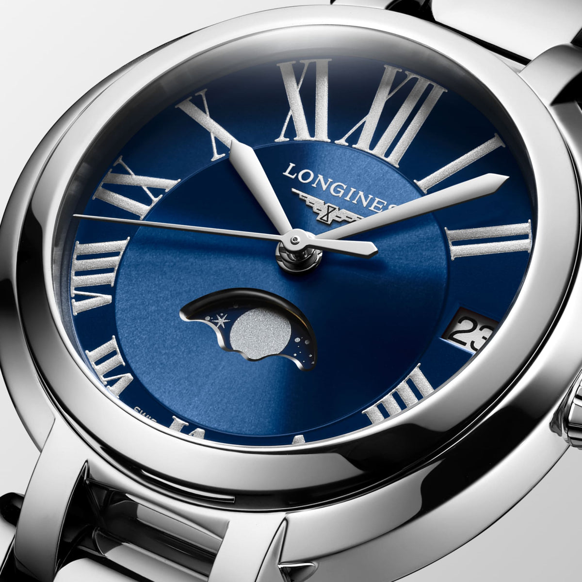 Longines PrimaLuna Moonphase 30.5mm L8.115.4.91.6 Watch for Women - dial close-up