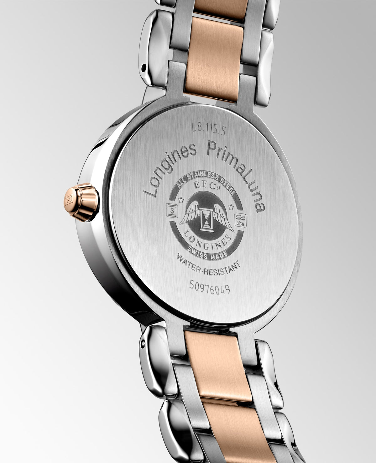 Longines PrimaLuna Moonphase 30.5mm L8.115.5.61.7 Watch for Women - case-back view