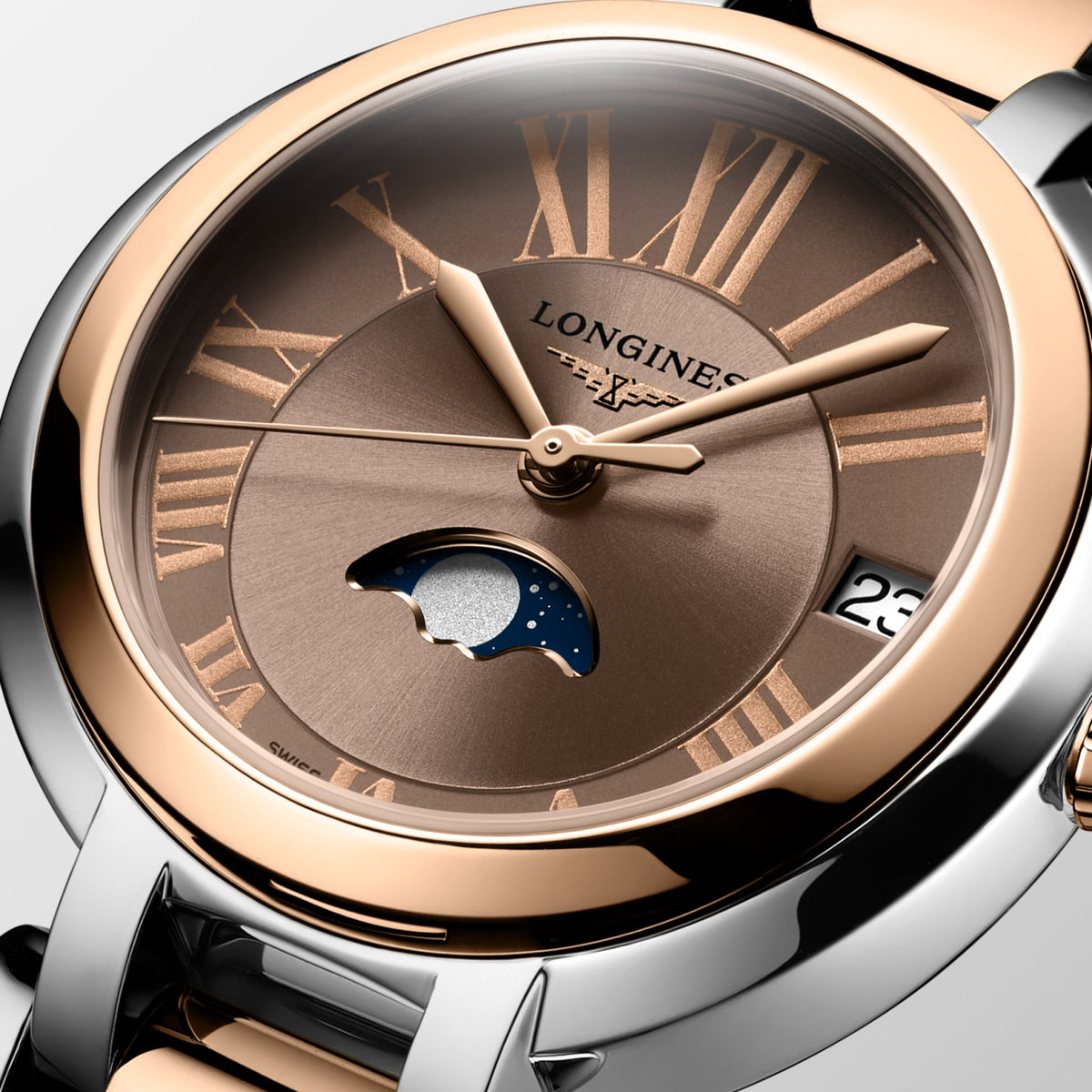 Longines PrimaLuna Moonphase 30.5mm L8.115.5.61.7 Watch for Women - dial close-up