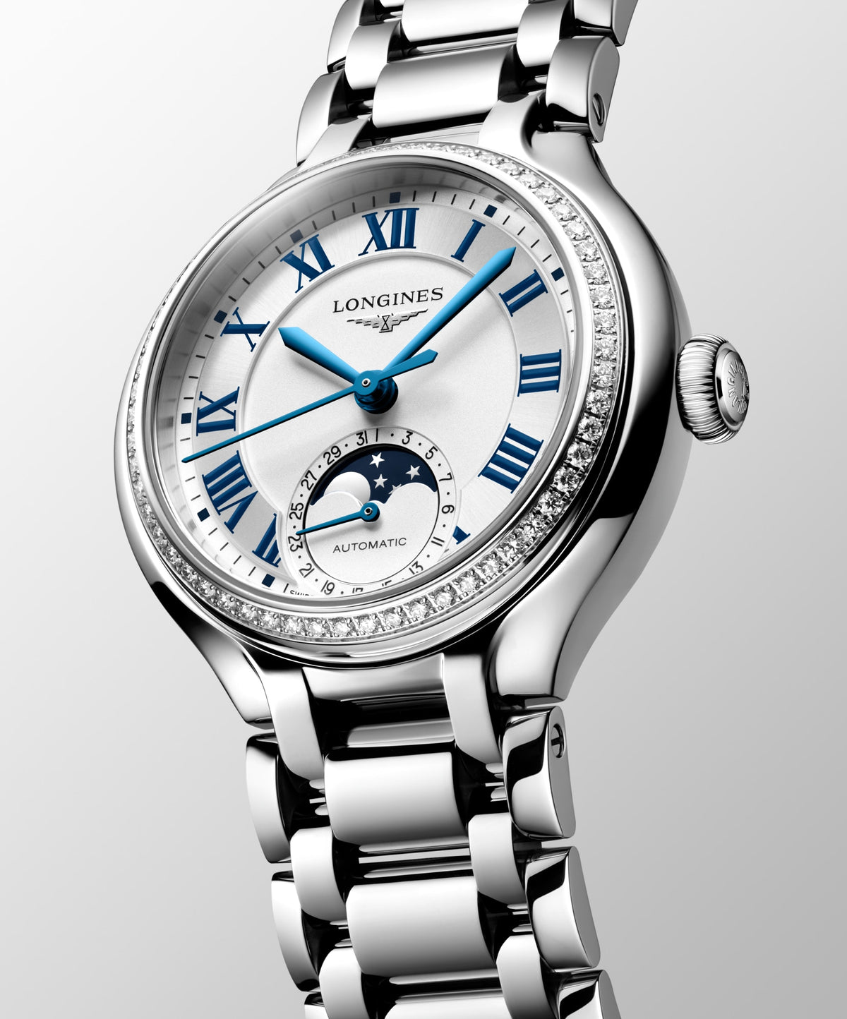 Longines PrimaLuna Moonphase 34mm L8.126.0.71.6 Watch for Women - dial view