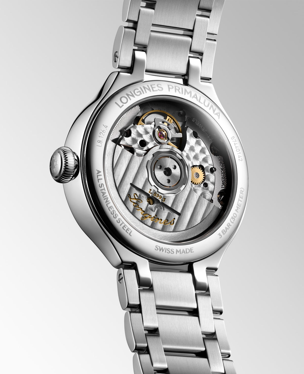 Longines PrimaLuna Moonphase 34mm L8.126.4.07.6 Watch for Women - case-back view