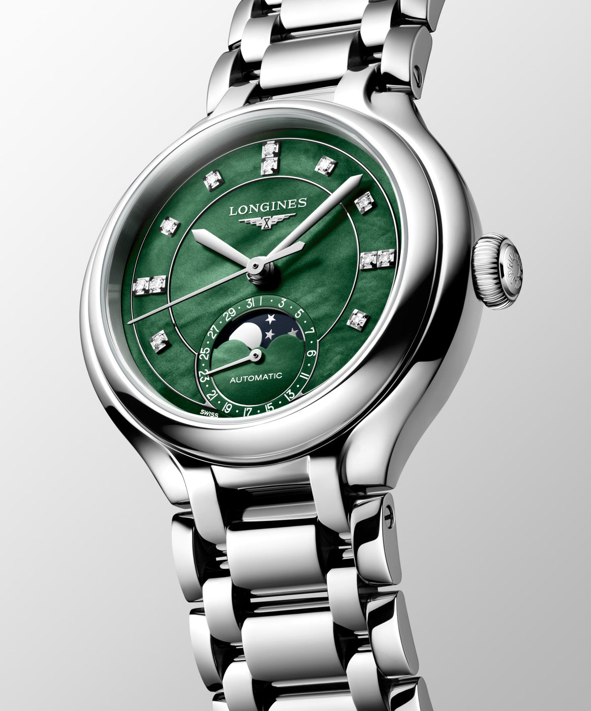 Longines PrimaLuna Moonphase 34mm L8.126.4.07.6 Watch for Women - dial view