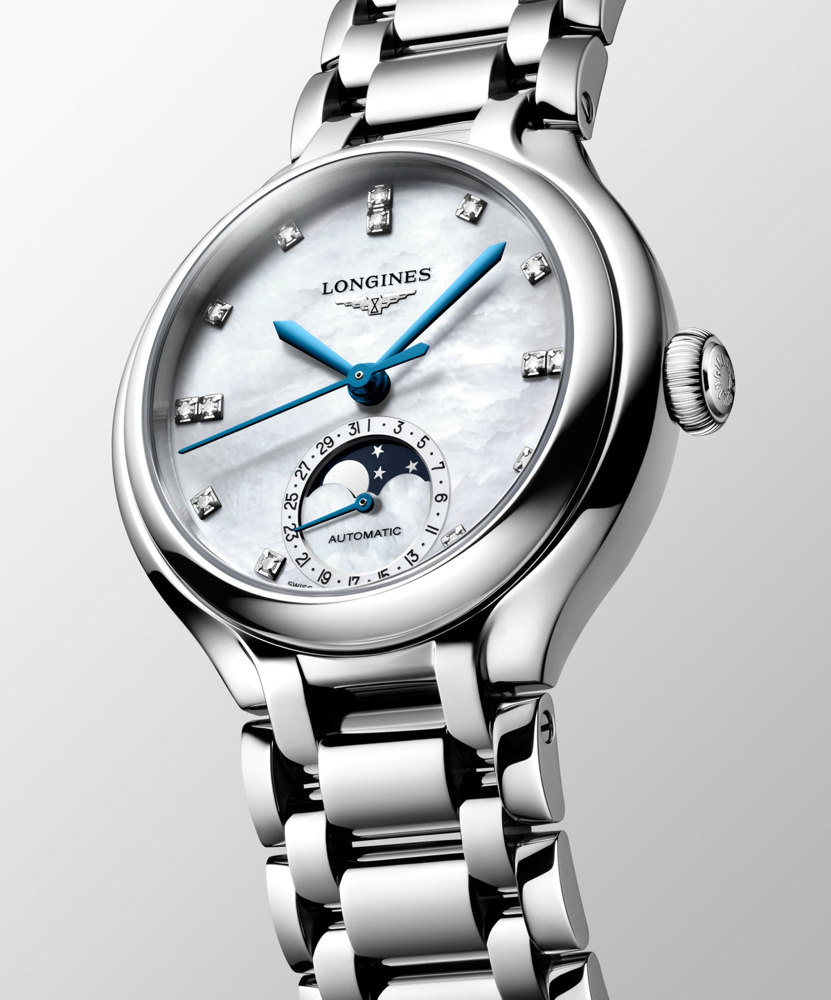 Longines PrimaLuna Moonphase 34mm L8.126.4.87.6 Watch for Women - dial view