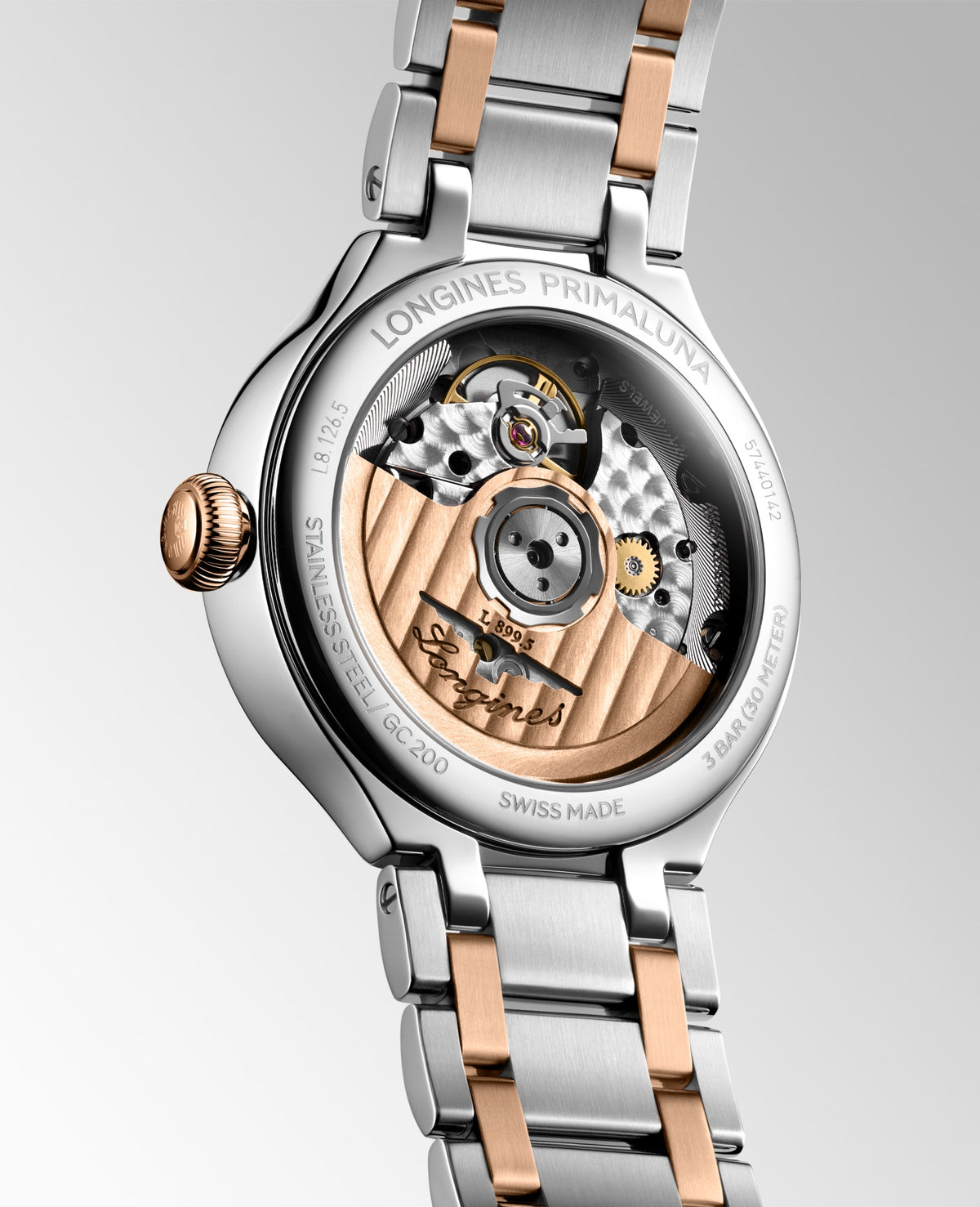 Longines PrimaLuna Moonphase 34mm L8.126.5.71.7 Watch for Women - case-back view