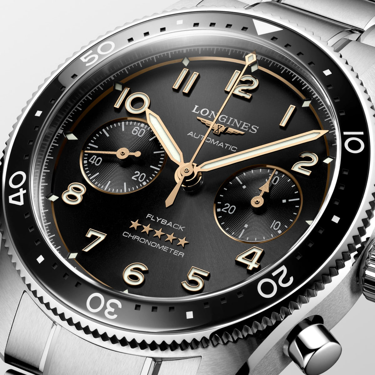 Longines Spirit Flyback 42mm L3.821.4.53.6 Watch for Men - dial close-up