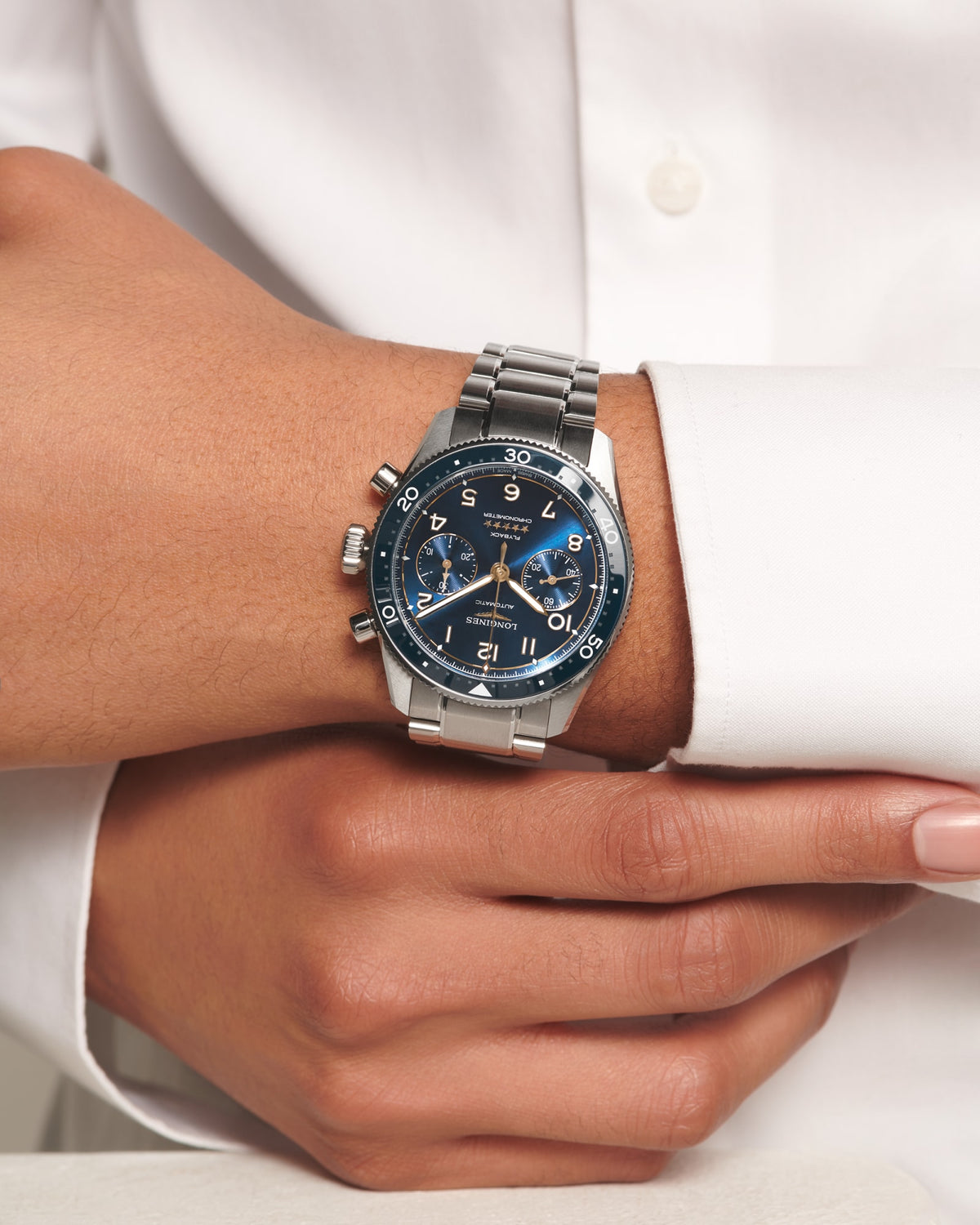 Longines Spirit Flyback 42mm L3.821.4.93.6 Watch for Men - on the wrist