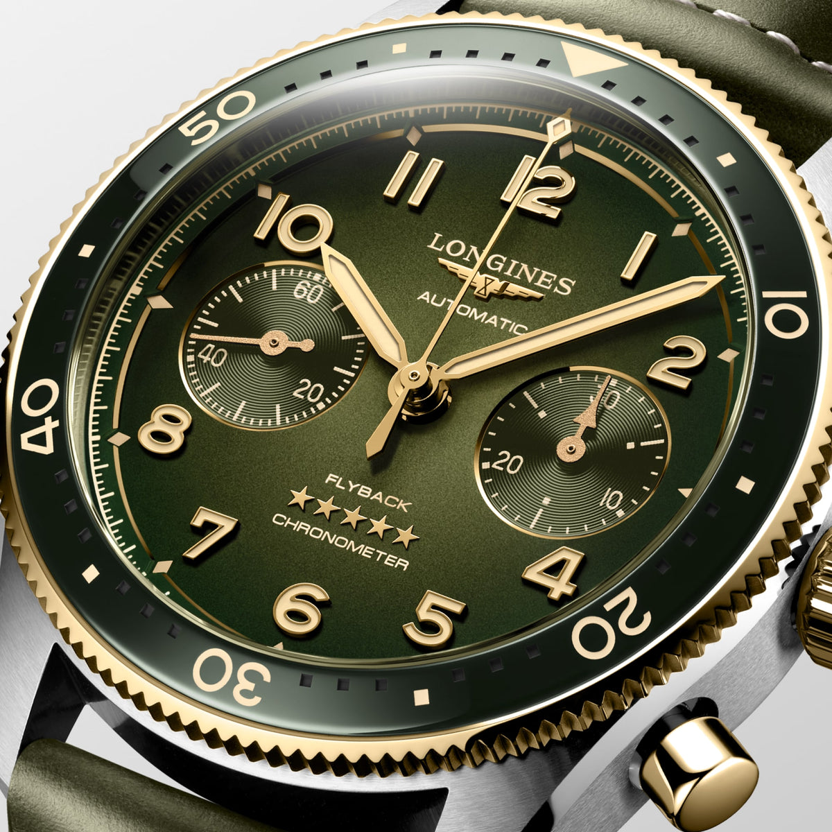 Longines Spirit Flyback 42mm L3.821.5.53.2 Watch for Men - dial close-up