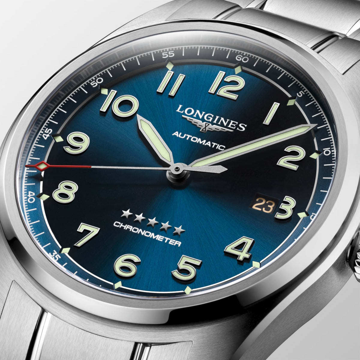 Longines Spirit 42mm L3.811.4.93.6 Watch for Men - dial close-up