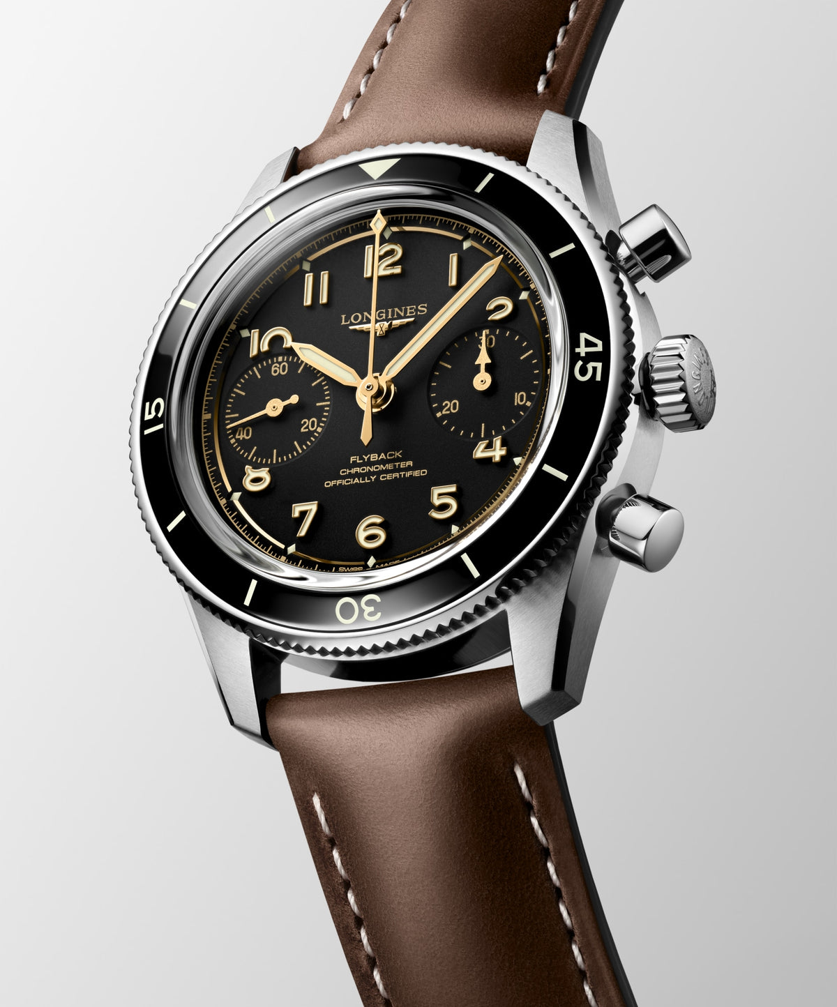 Longines Spirit Pilot Flyback 39.5mm L3.721.4.53.2 Unisex Watch - dial view