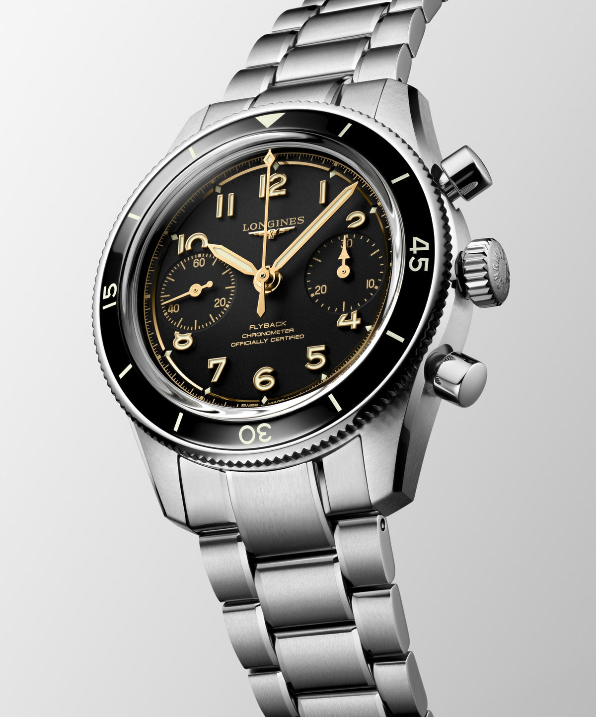 Longines Spirit Pilot Flyback 39.5mm L3.721.4.53.6 Unisex Watch - dial view