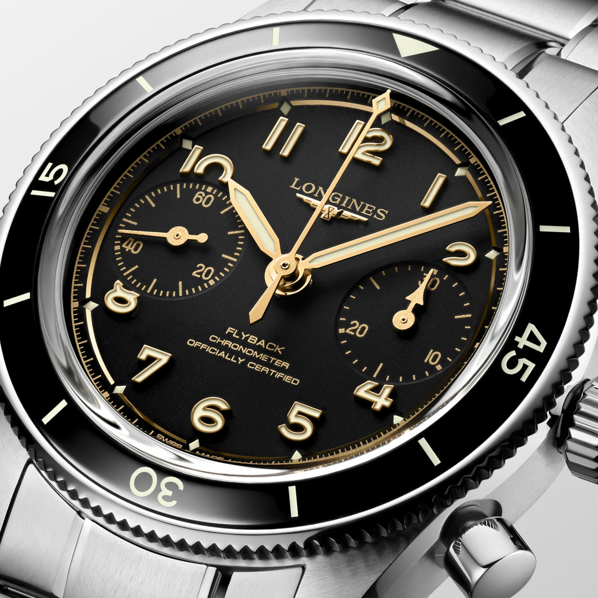 Longines Spirit Pilot Flyback 39.5mm L3.721.4.53.6 Unisex Watch - dial close-up