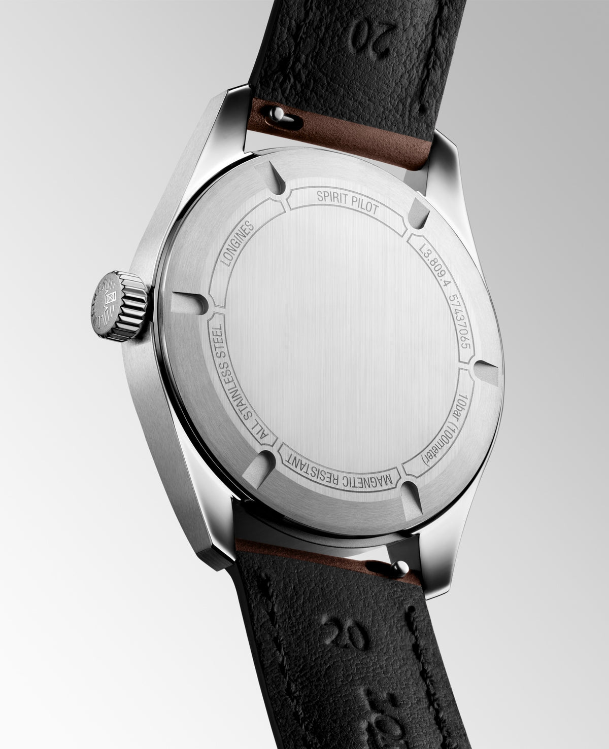 Longines Spirit Pilot 39mm L3.809.4.53.2 Unisex Watch - case-back view