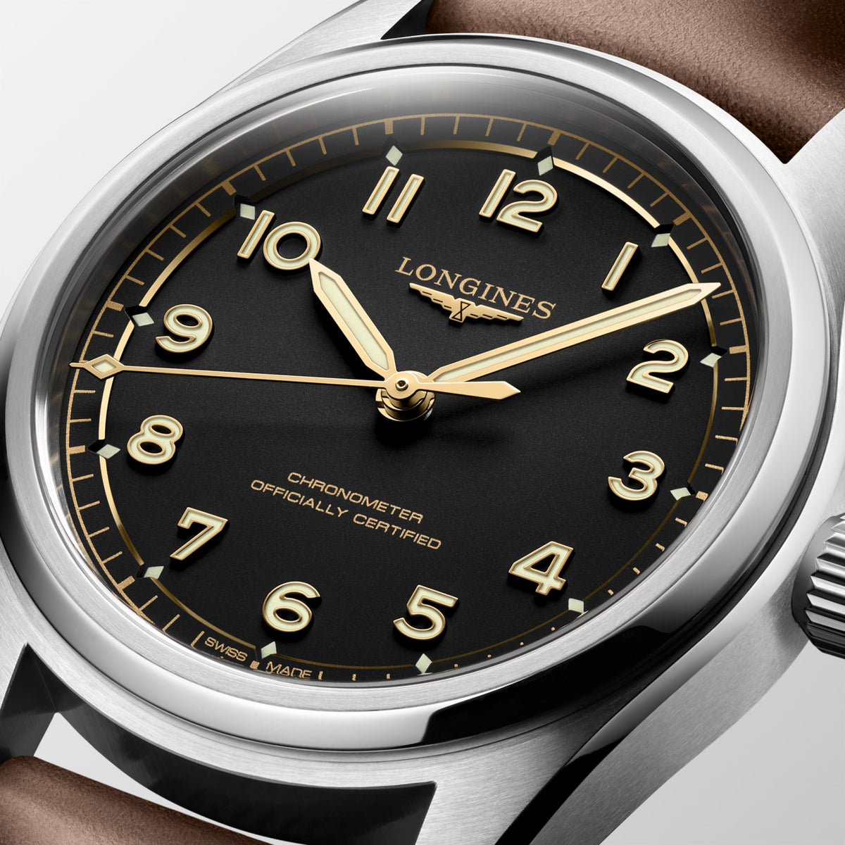 Longines Spirit Pilot 39mm L3.809.4.53.2 Unisex Watch - dial close-up