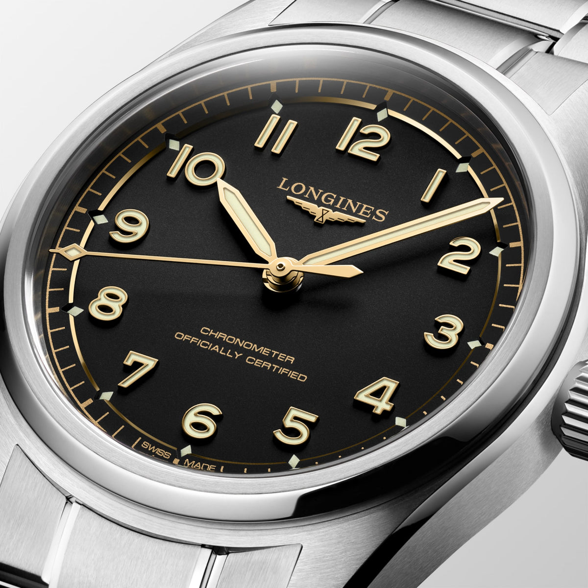 Longines Spirit Pilot 39mm L3.809.4.53.6 Unisex Watch - dial close-up