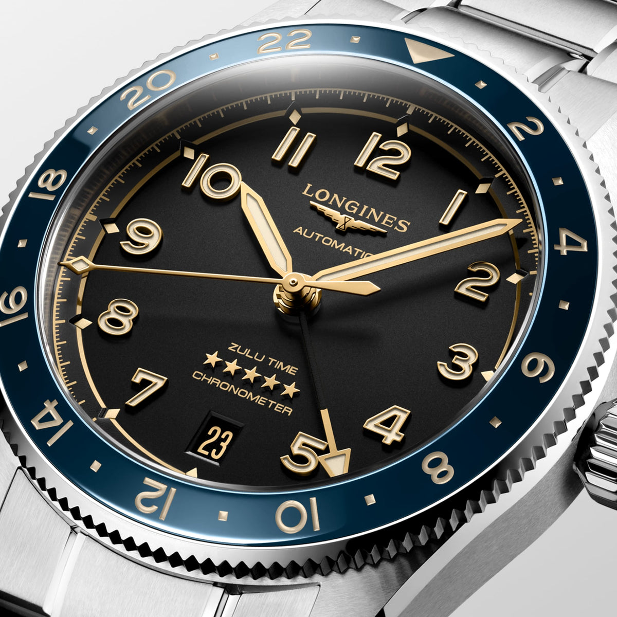 Longines Spirit Zulu Time 39mm L3.802.4.60.6 Unisex Watch - dial close-up