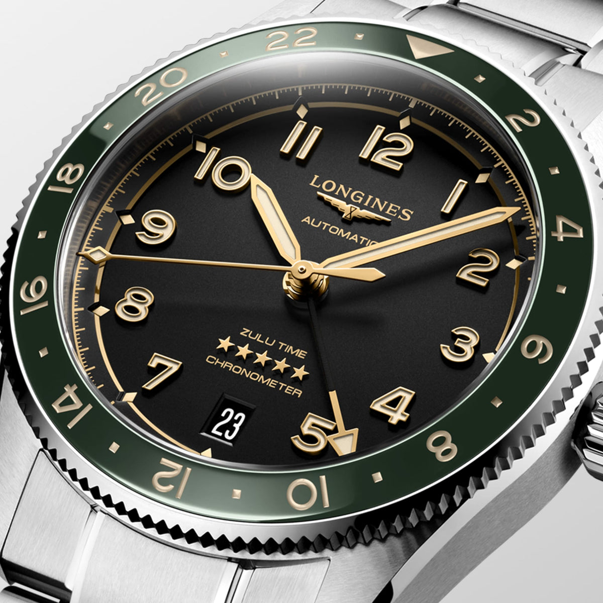 Longines Spirit Zulu Time 39mm L3.802.4.63.6 Unisex Watch - dial close-up