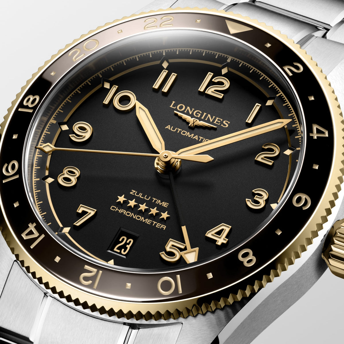 Longines Spirit Zulu Time 39mm L3.802.5.53.6 Unisex Watch - dial close-up