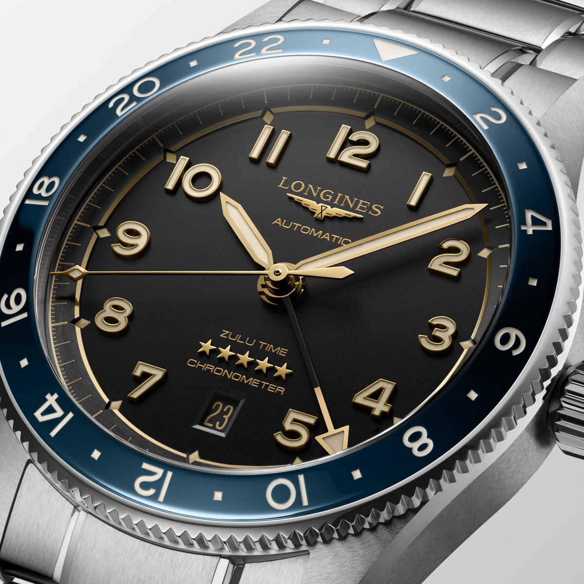 Longines Spirit Zulu Time 42mm L3.812.4.60.6 Watch for Men - dial close-up