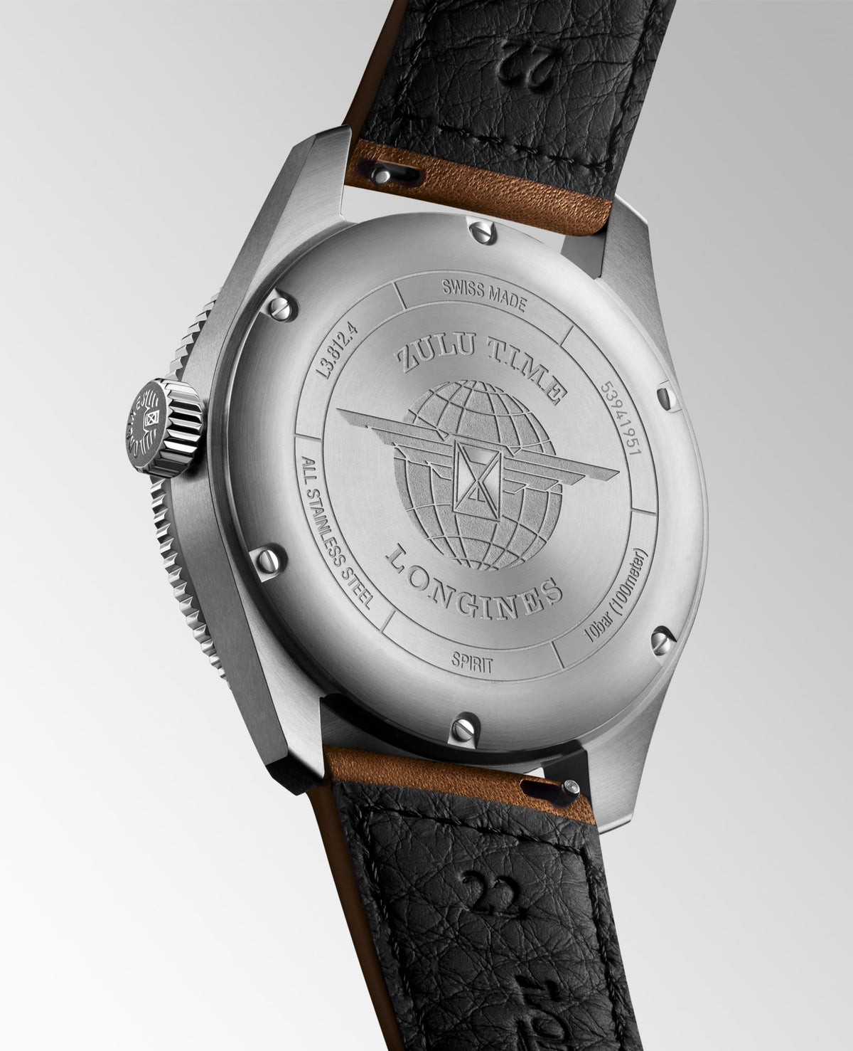 Longines Spirit Zulu Time 42mm L3.812.4.63.2 Watch for Men - case-back view