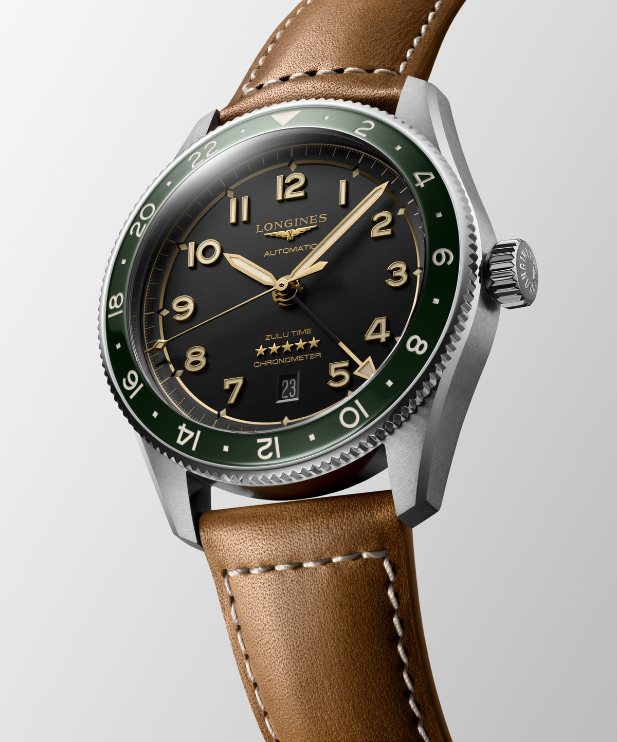 Longines Spirit Zulu Time 42mm L3.812.4.63.2 Watch for Men - dial view