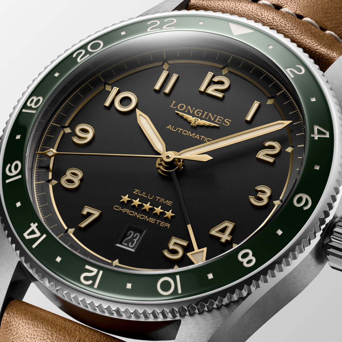 Longines Spirit Zulu Time 42mm L3.812.4.63.2 Watch for Men - dial close-up
