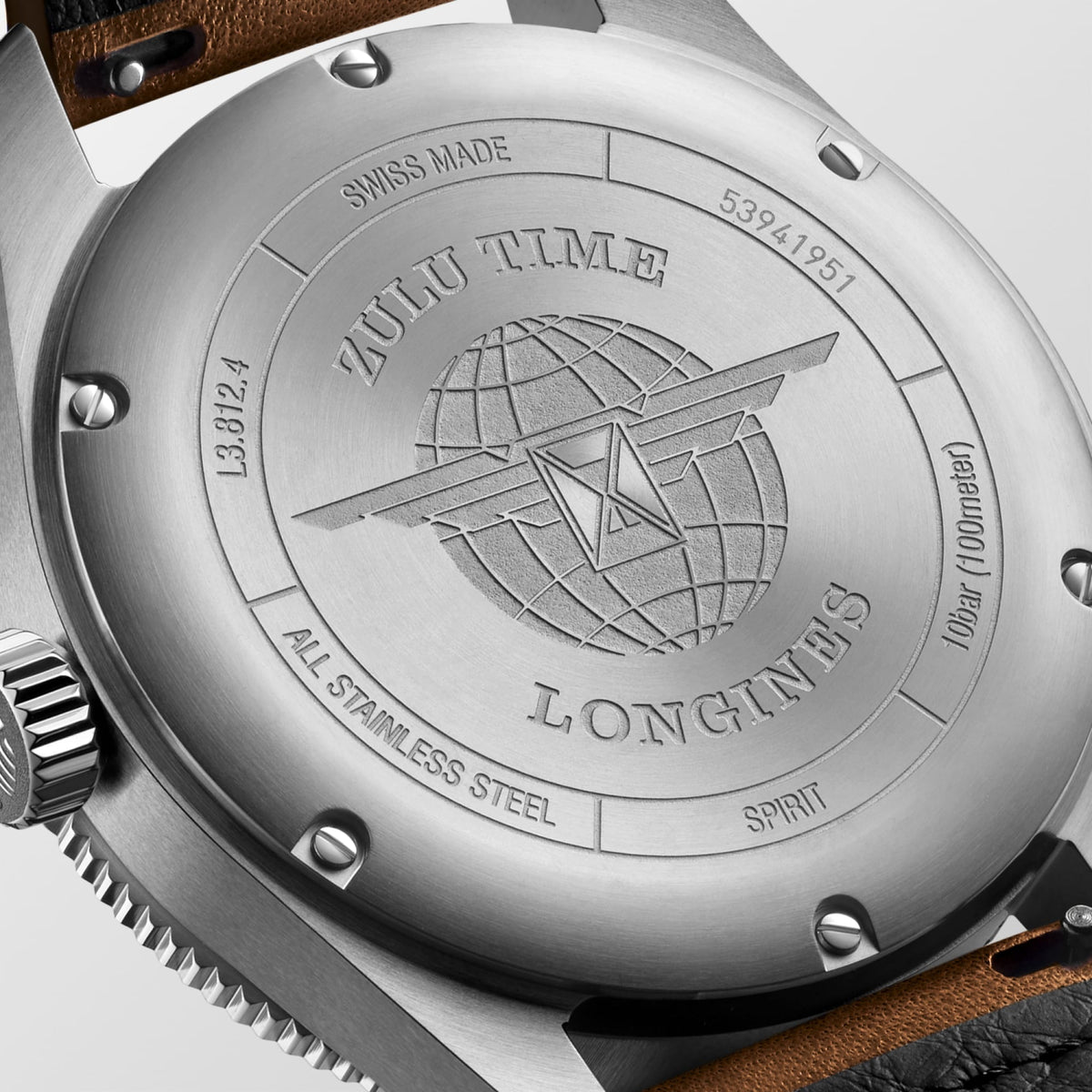 Longines Spirit Zulu Time 42mm L3.812.4.63.2 Watch for Men - case-back close-up