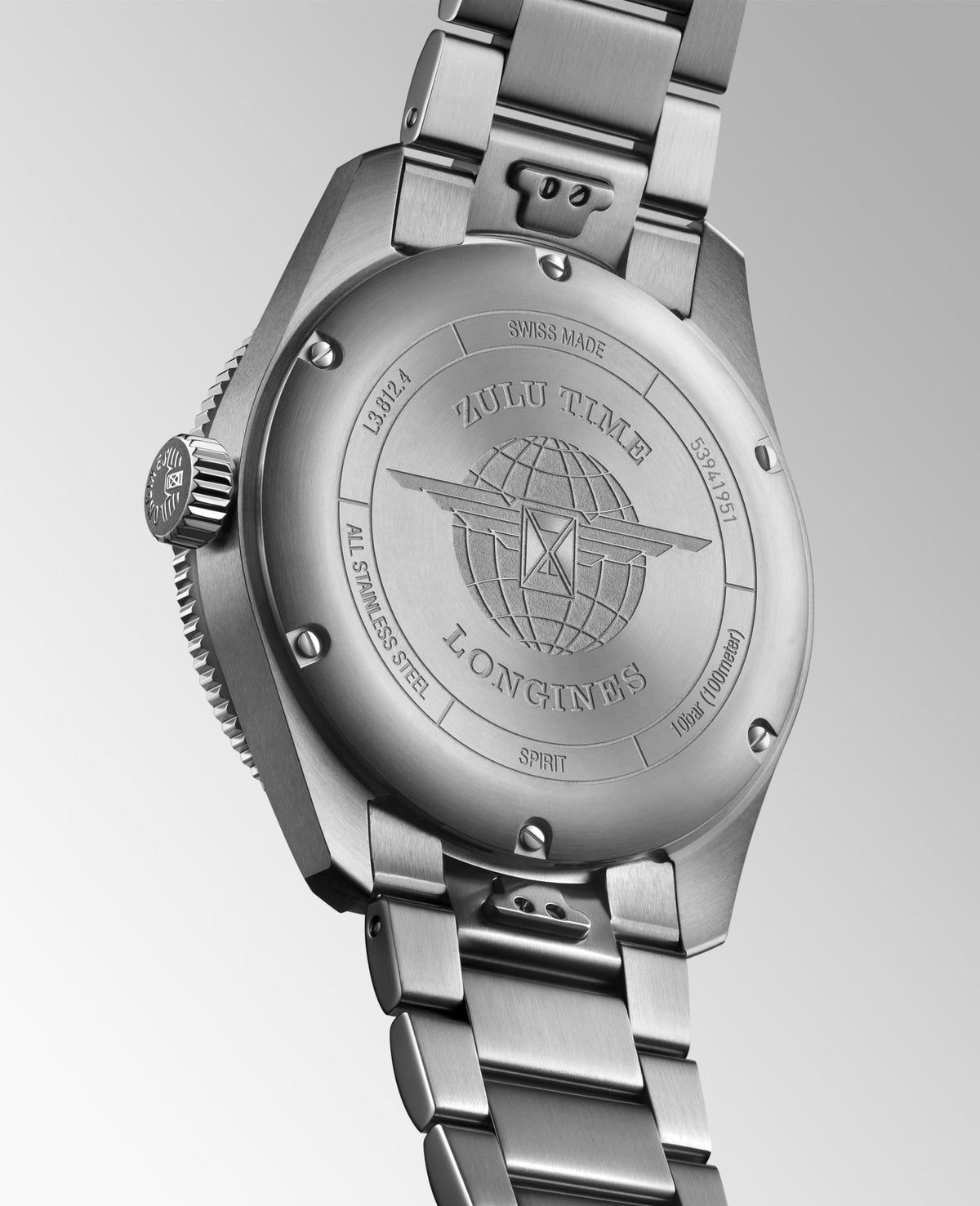 Longines Spirit Zulu Time 42mm L3.812.4.63.6 Watch for Men - case-back view