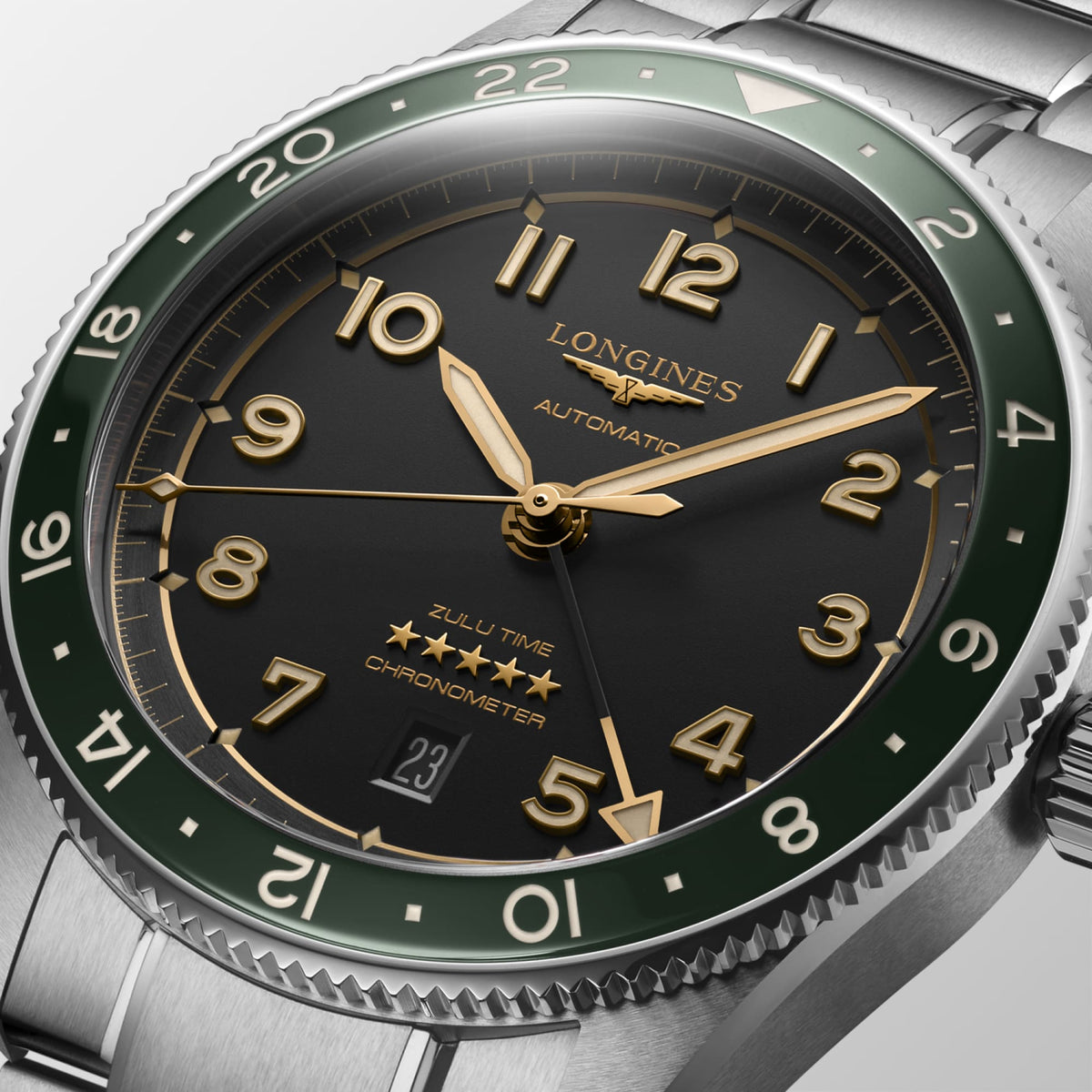 Longines Spirit Zulu Time 42mm L3.812.4.63.6 Watch for Men - dial close-up