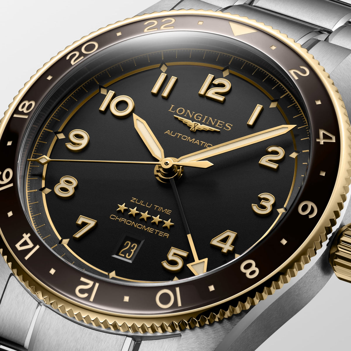 Longines Spirit Zulu Time 42mm L3.812.5.53.6 Watch for Men - dial close-up