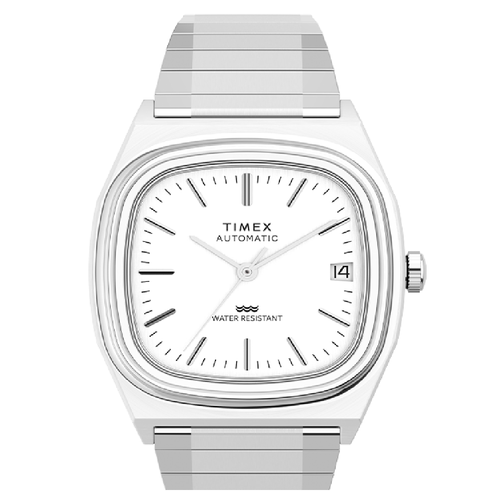Timex Automatic 1983 E Line Reissue 34mm Stainless Steel Expansion Band Watch