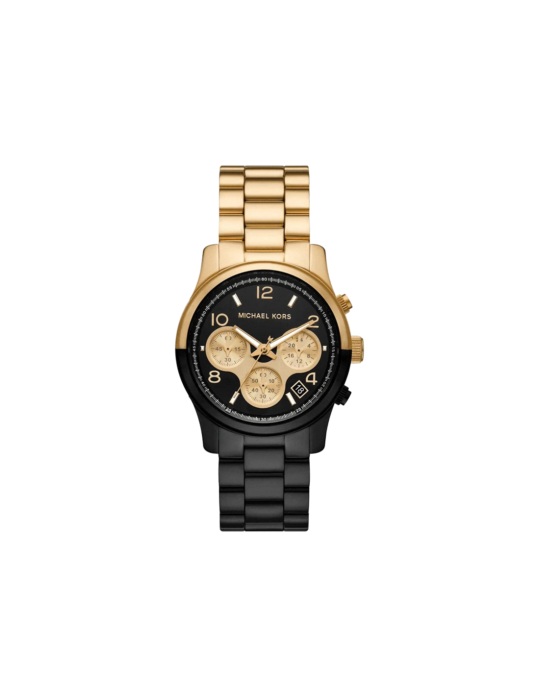 Michael Kors Runway 38 mm Black Dial Stainless Steel Chronograph Watch for Women - MK7328