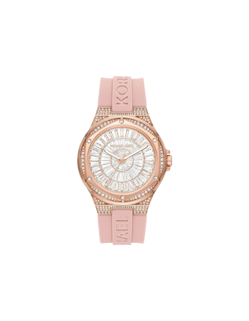 Michael Kors Lennox 43 mm White Dial Silicone Analog Watch for Women - MK7334I - Kamal Watch Company