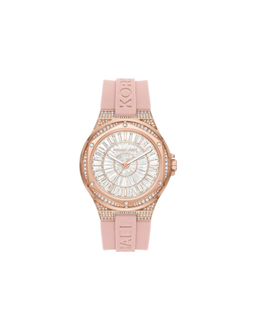 Michael Kors Lennox 43 mm White Dial Silicone Analog Watch for Women - MK7334I - Kamal Watch Company
