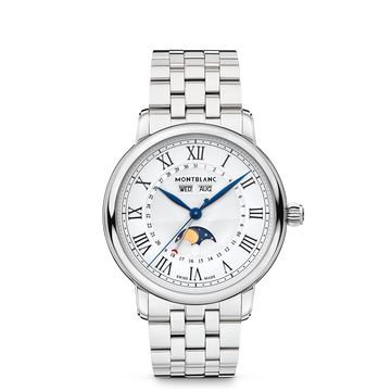 Montblanc Star Legacy Full Calendar 42 mm MB128677, silver-white dial, stainless steel bracelet – view 1 of 6