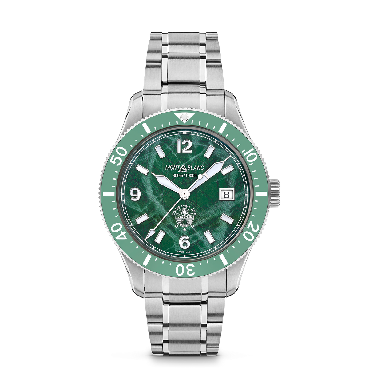 Montblanc Iced Sea Automatic Date 41 mm MB129373, green glacier-pattern dial, steel bracelet – view 1 of 5