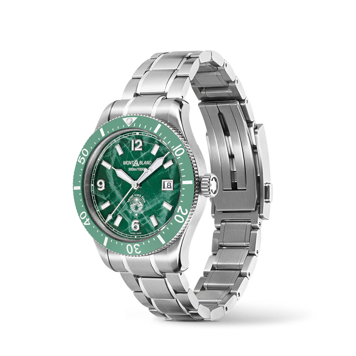 Montblanc Iced Sea Automatic Date 41 mm MB129373, green glacier-pattern dial, steel bracelet – view 3 of 5