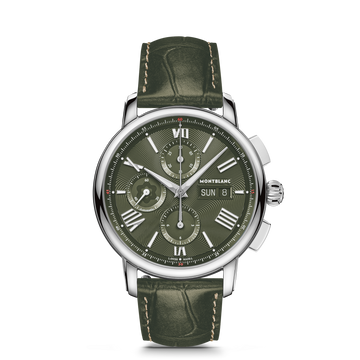 Montblanc Star Legacy Chronograph Day & Date Limited Edition MB132950, green dial, leather strap – view 1 of 7