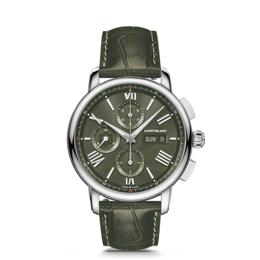 Montblanc Star Legacy Chronograph Day & Date Limited Edition MB132950, green dial, leather strap – view 1 of 7