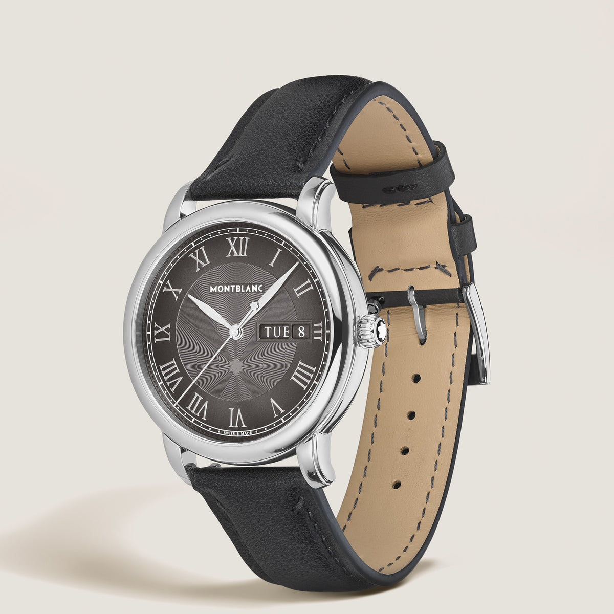 Montblanc Star Legacy Automatic Day & Date 39 mm MB134296, anthracite sfumato dial, anthracite leather strap – view 4 of 5